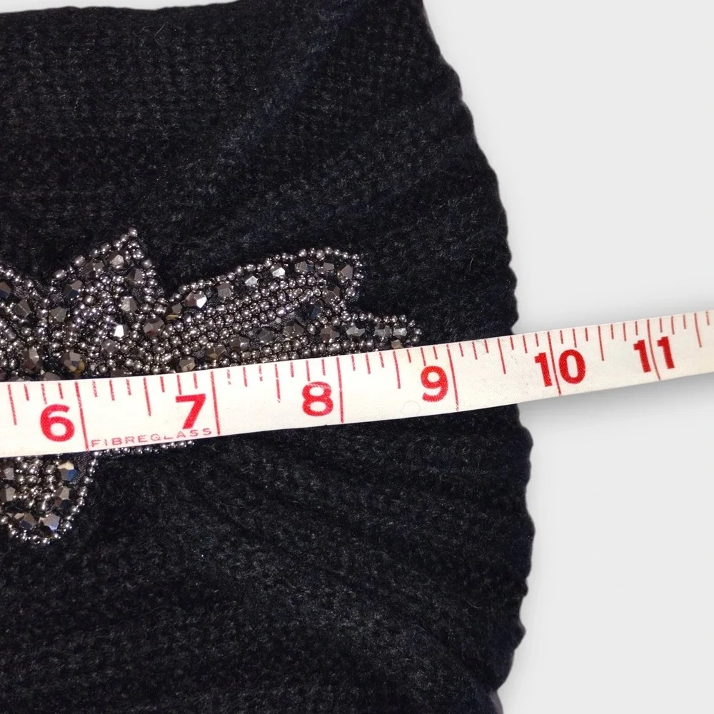 C.C.‎ EXCLUSIVES 20s Style Black Knit Turban Jeweled Embellished Headband Womens